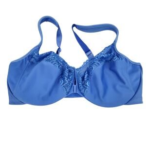 Glamorise Blue WonderWire Front Close Full Coverage Bra Size 44D